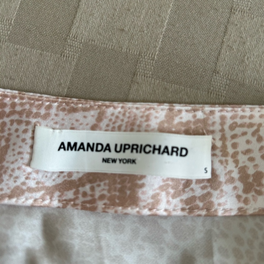 Amanda Uprichard Paulina Snake Print Slip Silk Skirt in Champagne Pink Snake - Picture 8 of 9